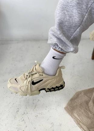 Женские кроссовки nike x stussy air zoom spiridon cage 2 beige / smb