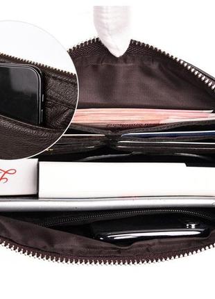 Вместительный большой мужской клатч барсетка эко кожа, кошелек портмоне для мужчин6 фото