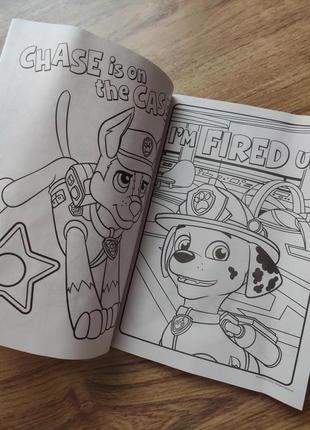 Детская раскраска с играми на английском языкеusa щенячий патруль скай маршал кримез, эверест, гонок