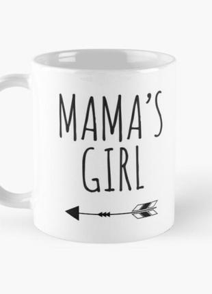 Чашка керамическая кружка с принтом мамина дочка mama's girl для дочери белая 330 мл