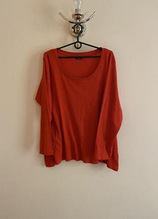 Балт большой размер стильный красный коттоновый лонгслив кофта кофточка свитшот1 фото
