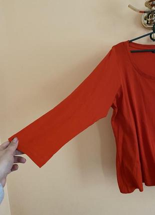 Балт большой размер стильный красный коттоновый лонгслив кофта кофточка свитшот5 фото