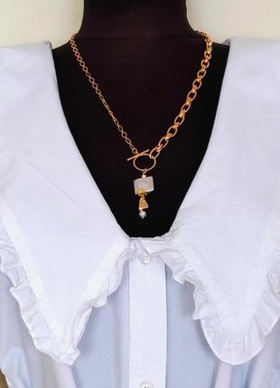 Базова біла бавовняна жіноча довга сорочка оверсайз с великим коміром розмір л- хл / l-xl5 фото