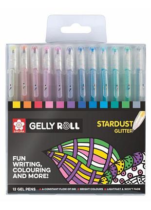 Набір гелевих ручок 12 кольорів sakura stardust gelly roll