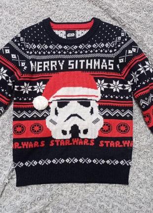 Оригінал новорічний светр star wars 7-8 років