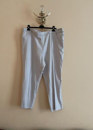 Батал великий розмір! стильні світлі укорочені штани штаники брюки брючки весняні1 фото