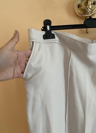 Батал великий розмір! стильні світлі укорочені штани штаники брюки брючки весняні7 фото