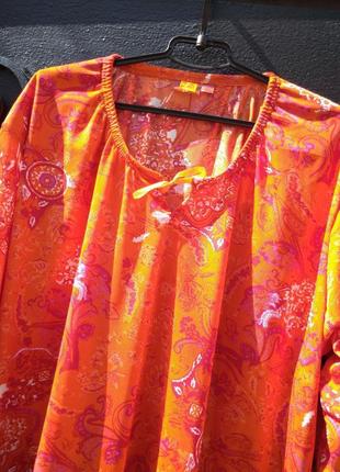 Яркий винтажный блузон, туника oueen- size1 фото