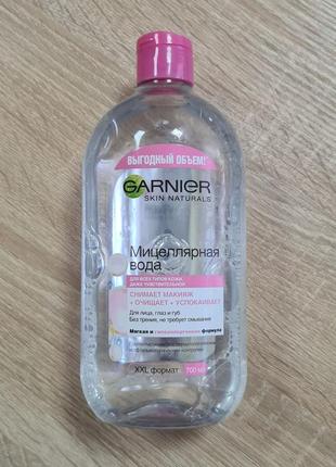 Міцелярна вода для очищення обличчя, очей і губ garnier skin naturals, 700 мл