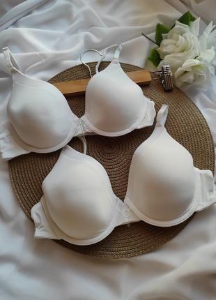 Базовый бюстгальтер белый гладкий бюстик удобный лифчик primark формованные чашки из тонкого поролона