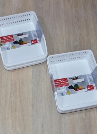Кухонні кошики lidl 2 шт. органайзери для кухні набір комплект кошиків контейнер зберігання кошик скринька в холодильник продуктів овочів ikea ernesto10 фото