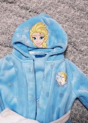 Красивейший махровый халат эльза холодное сердце 1,5 - 2 года5 фото