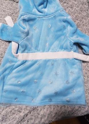 Красивейший махровый халат эльза холодное сердце 1,5 - 2 года3 фото