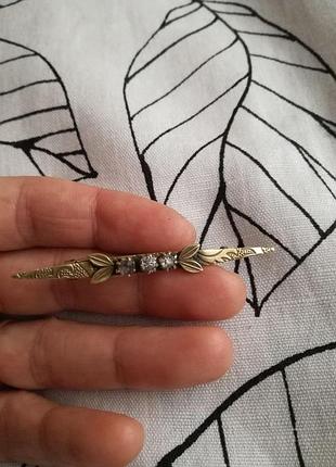 Винтажная брошь планка