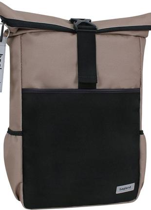 Рюкзак повседневный городской rolltop бежевого цвета рюкзак роллтоп с прочного материала молодежный