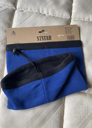 Утеплитель шеи, шарф двух посторонний черный и синий2 фото