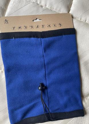 Утеплитель шеи, шарф двух посторонний черный и синий4 фото