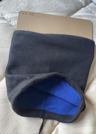 Утеплитель шеи, шарф двух посторонний черный и синий3 фото