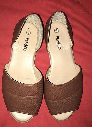 Коричневые босоножки,мюли без каблука