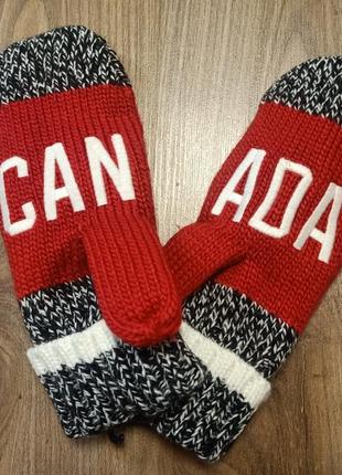 Варежки новые варежки canada olympic games размер л-хл вязаные женские