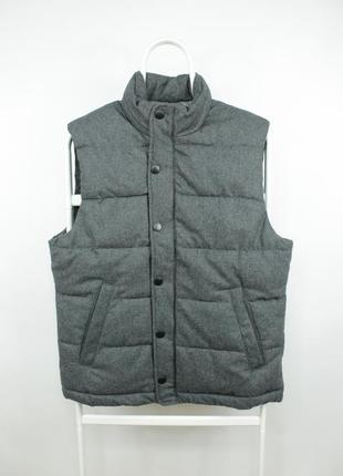 Стильна тепла вовняна жилетка h&m wool-blend padded gilet gray1 фото