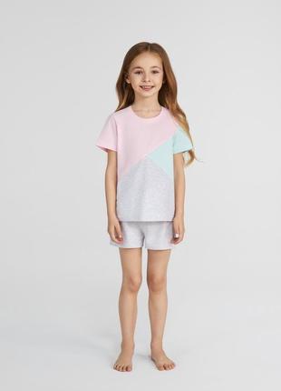 Пижама для девочки летняя шорты и футболка ellen theona