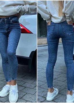 Женские джинсы мом синие3 фото