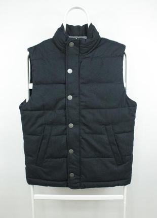 Стильна тепла вовняна жилетка h&amp;m wool-blend padded gilet blue2 фото