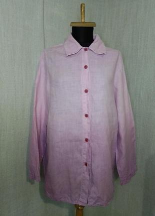 Лляна сорочка з ефектом омбре