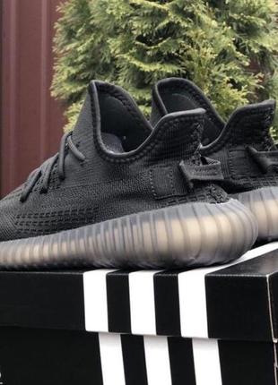 Чоловічі текстильні кросівки adidas yeezy boost 350 чорні та сірі5 фото