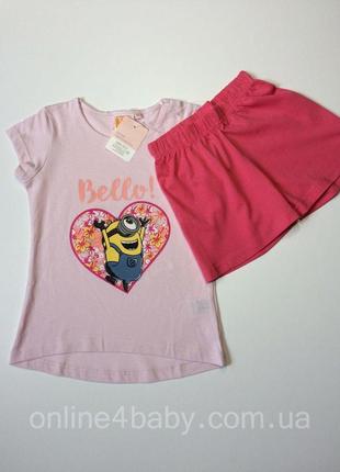 Детская пижама, домашний костюм minion на девочку 1-2 года, рост 86-927 фото