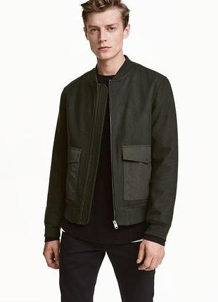 Крута куртка бомбер h&m david beckham wool bomber jacket