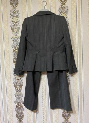 Стильный классический костюм, серо-коричневый пиджак + брюки, брючный костюм7 фото