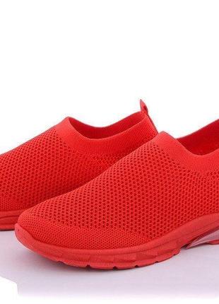 Кросівки жіночі сітка (червоні)1 фото