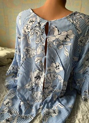 Нежная блузка из вискозы с летящими рукавами и красивой спинкой amisu xl3 фото