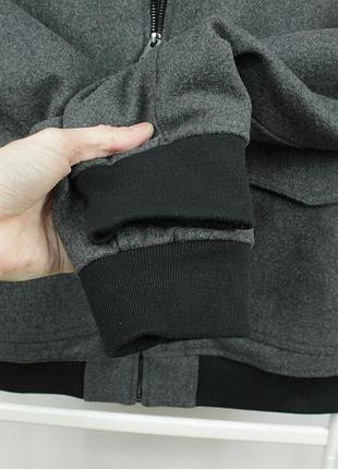 Стильная теплая куртка бомбер h&amp;m wool blend gray bomber jacket 4