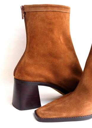 Замшевые ботинки челси из натуральной замши на удобном каблуке с квадратным носком lintervalle4 фото