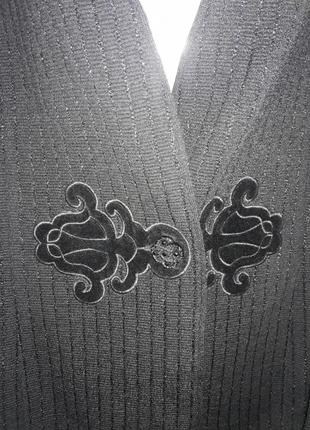 Брендовый стильный винтажный теплый кардиган кофта с люрексом р. 46 от liola spa made in italy6 фото