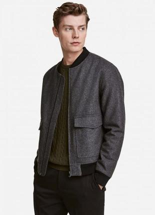 Крутая шерстяная куртка бомбер h&m
