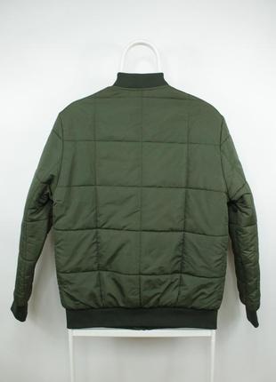 Качественная утепленная куртка-бомбер h&amp;m quilted khaki bomber jacket6 фото