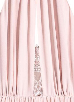 Нежное кружевное платье с декольте розовая пудра от h&m3 фото