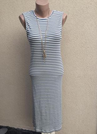 Новое платье-майка рубчик,сарафан по фигуре,в полоску-тельняшка,хлопок,морской стиль