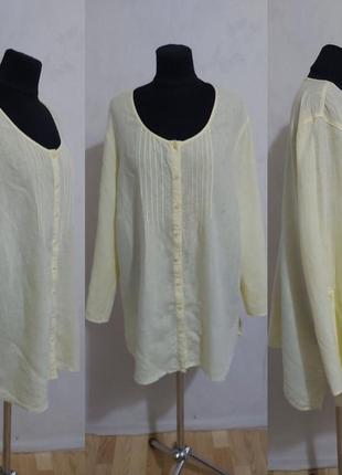 Льняна рубашка, блуза 100%- лен barbara lebek5 фото