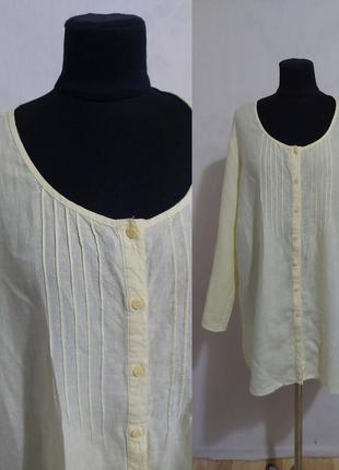 Льняна рубашка, блуза 100%- лен barbara lebek1 фото
