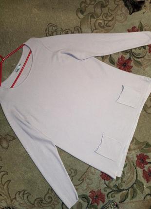 Трикотажная,бледно-розовая туника-блузка с карманами,в рубчик,большого размера,isolde5 фото
