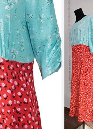 Красно-синее платье миди с цветочным принтом ditsy

oliver bonas,m2 фото