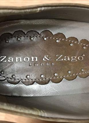 Туфли модельные zanon & zago натуральная кожа р.37-37,5 ст.24-24,5см4 фото