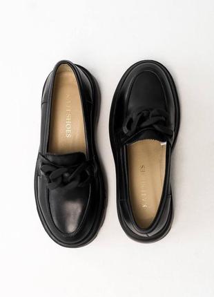 Лофери натуральная кожа черные
