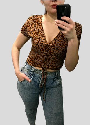 Топ футболка h&m animal print  леопард