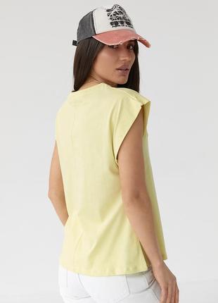 Бавовняна футболка лимонного кольору, арт. 091072 фото